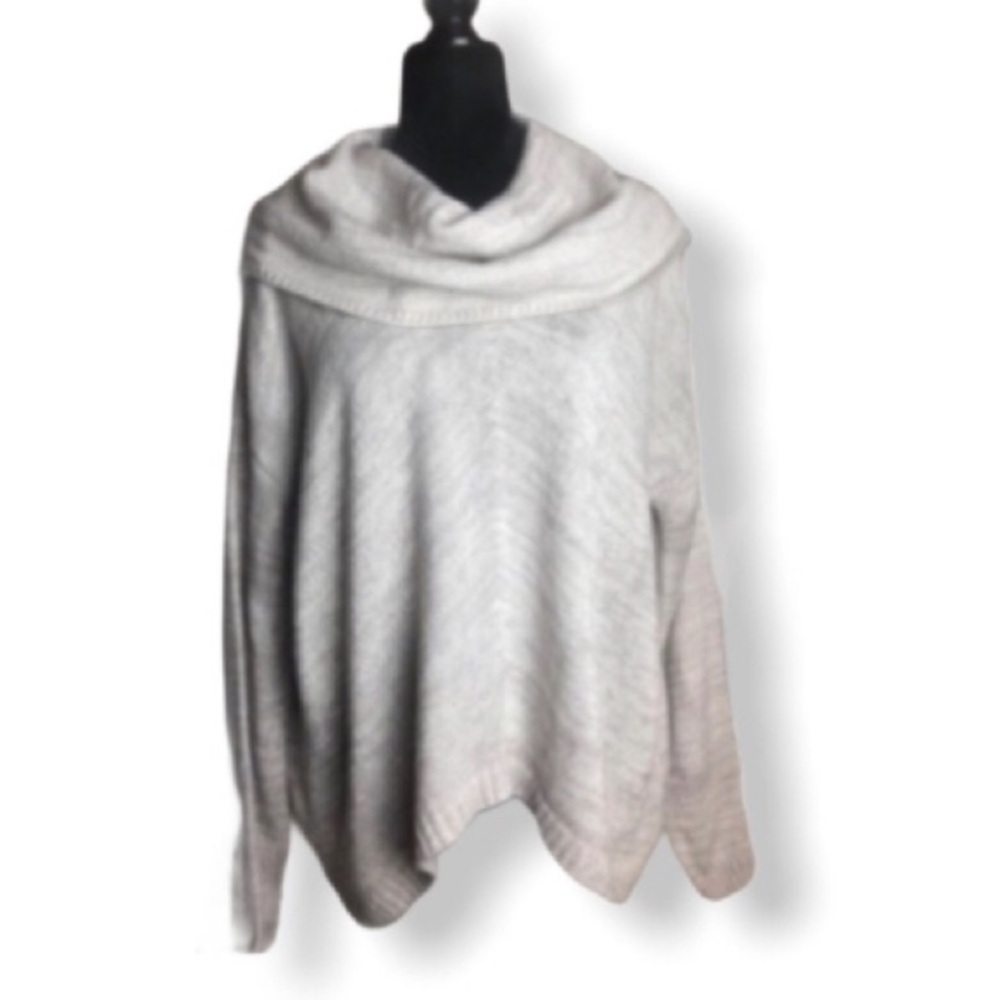 Express Light Grey Cowl Neck Sweater Luxurious Knit